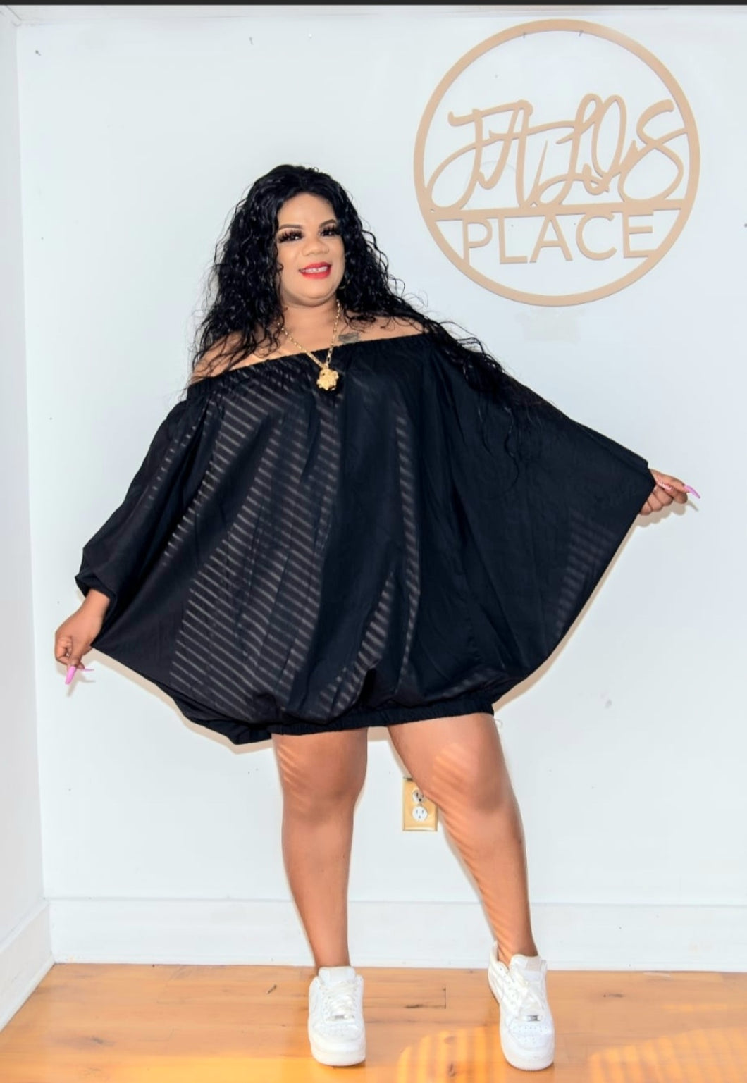 oversized off shoulder fashion dress