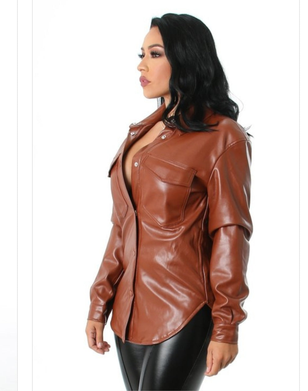 Brown leather jackey