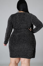 Load image into Gallery viewer, vneck metalic plus size dress
