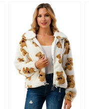 Load image into Gallery viewer, bear print fur jackey
