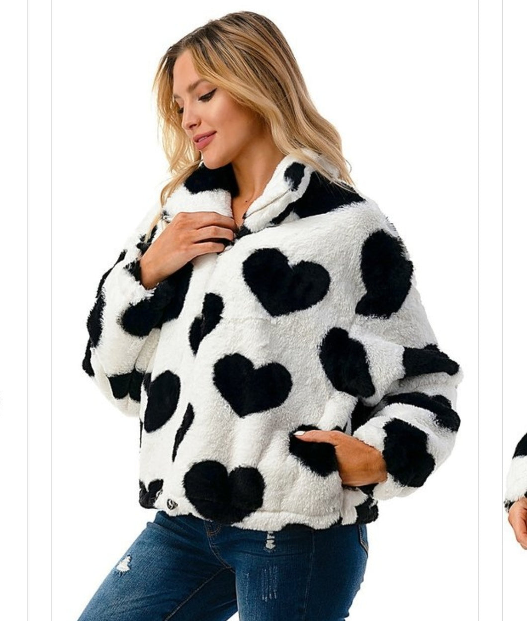 heart fur jacket