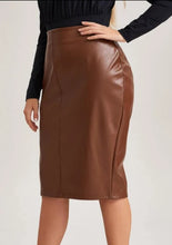 Load image into Gallery viewer, Brown leather skirt
